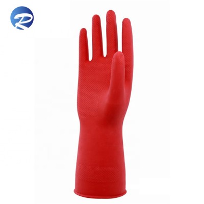 Best price red fish scale unlined latex cleaning hand household glove