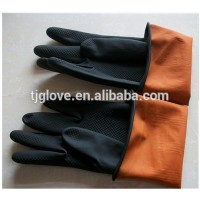 Black Industrial Latex Glove/black rubber glove