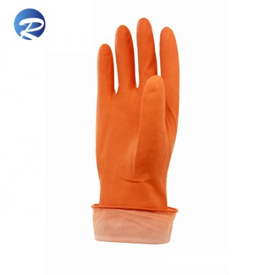 Wide varieties orange diamond palm cleaning latex household glove